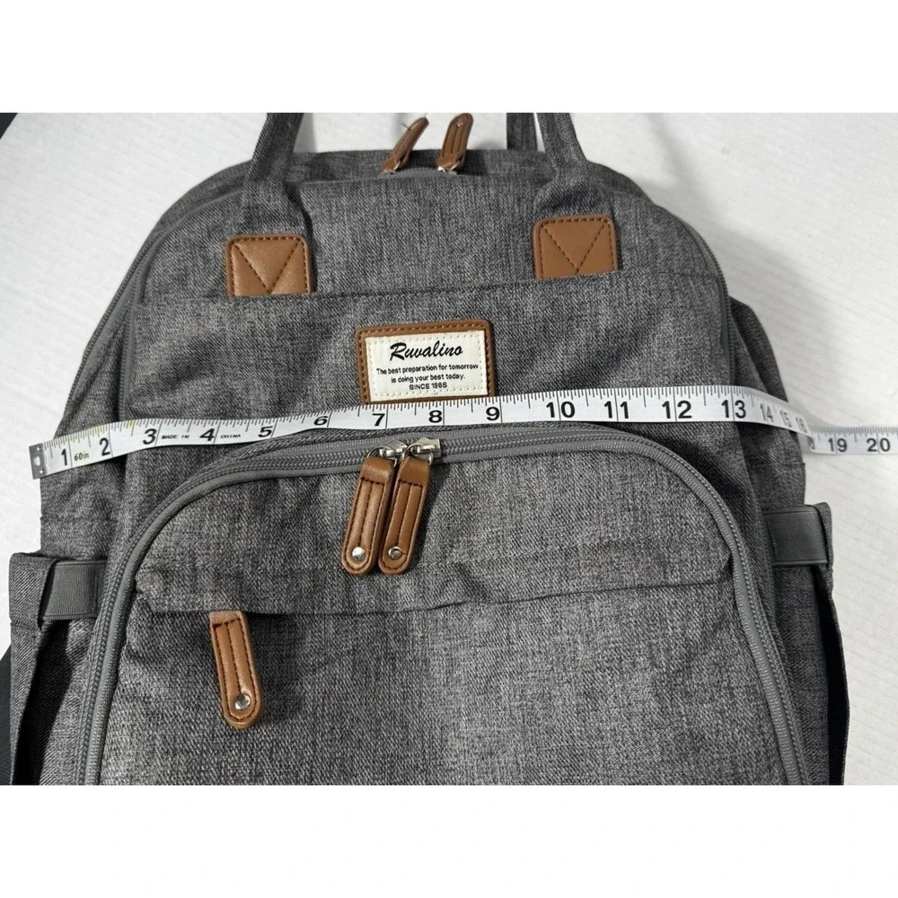 Ruvalino YW168 Diaper Bag Backpack Grey Heather Travel Multi-Pocket‎ Unisex